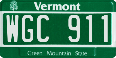VT license plate WGC911