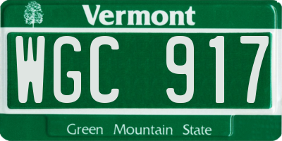 VT license plate WGC917