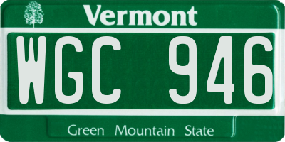 VT license plate WGC946