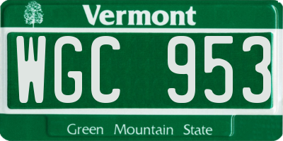 VT license plate WGC953