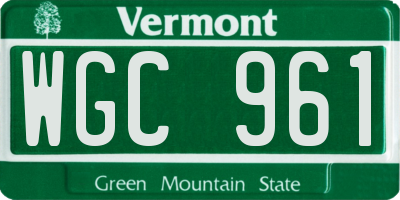 VT license plate WGC961
