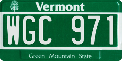 VT license plate WGC971