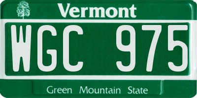VT license plate WGC975