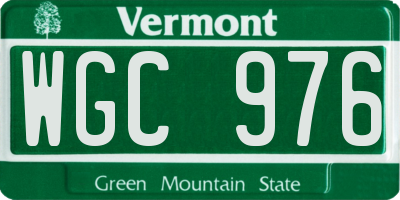 VT license plate WGC976