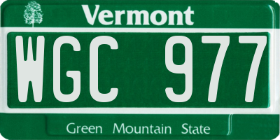 VT license plate WGC977