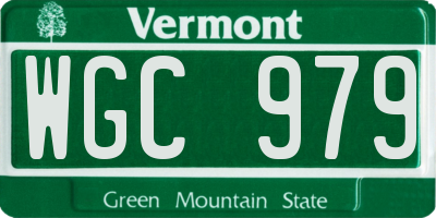 VT license plate WGC979