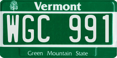 VT license plate WGC991