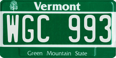 VT license plate WGC993
