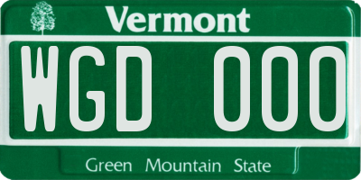 VT license plate WGD000