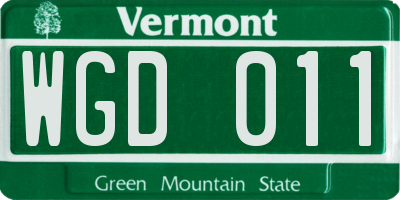 VT license plate WGD011