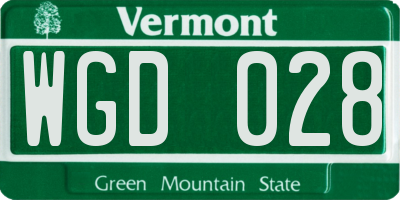 VT license plate WGD028