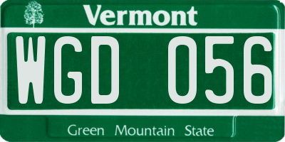 VT license plate WGD056