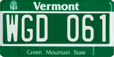 VT license plate WGD061