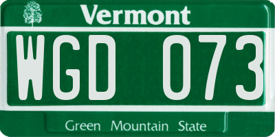 VT license plate WGD073