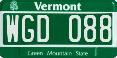 VT license plate WGD088