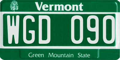 VT license plate WGD090