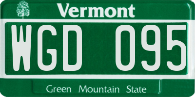 VT license plate WGD095