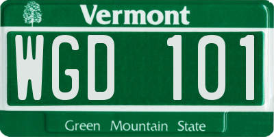 VT license plate WGD101