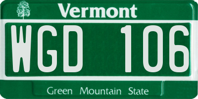 VT license plate WGD106