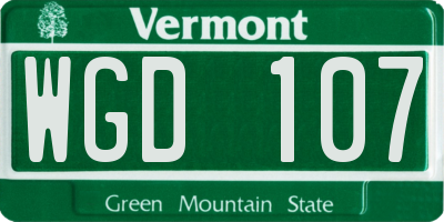 VT license plate WGD107