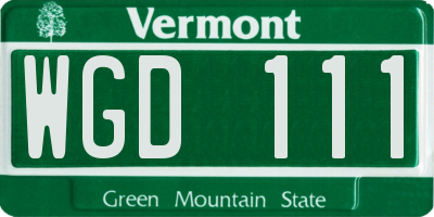 VT license plate WGD111