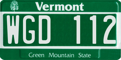 VT license plate WGD112