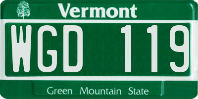 VT license plate WGD119