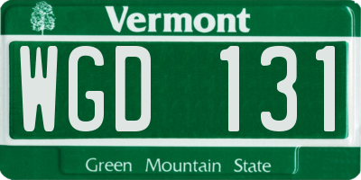 VT license plate WGD131