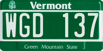 VT license plate WGD137