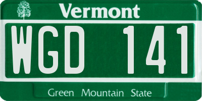 VT license plate WGD141