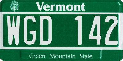 VT license plate WGD142