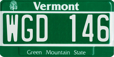 VT license plate WGD146