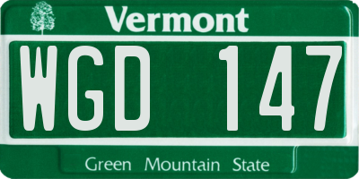 VT license plate WGD147