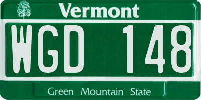 VT license plate WGD148