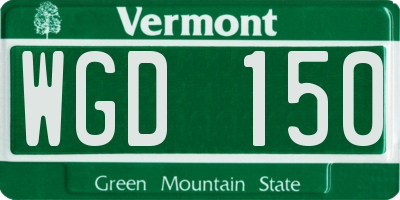 VT license plate WGD150
