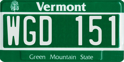VT license plate WGD151