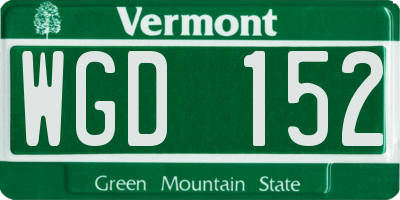 VT license plate WGD152