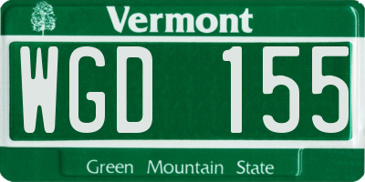 VT license plate WGD155