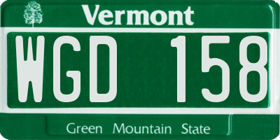 VT license plate WGD158
