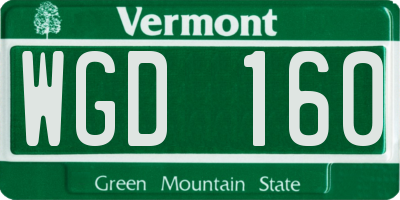 VT license plate WGD160
