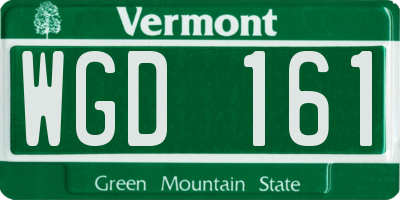 VT license plate WGD161