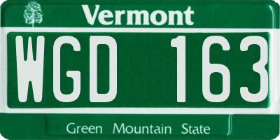 VT license plate WGD163