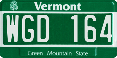 VT license plate WGD164
