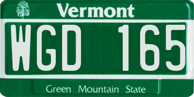 VT license plate WGD165