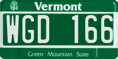 VT license plate WGD166