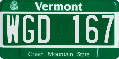 VT license plate WGD167