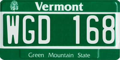 VT license plate WGD168