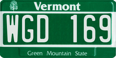 VT license plate WGD169