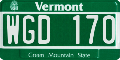 VT license plate WGD170