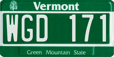 VT license plate WGD171